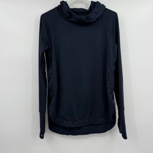 Athleta Uptempo Hoodie Sweatshirt Women Small Blue Navy Athletic Performance - Picture 1 of 13